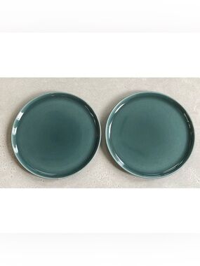 2 Vintage Russel Wright Steubenville Sea Foam Dinner Plates 10” MCM Pottery